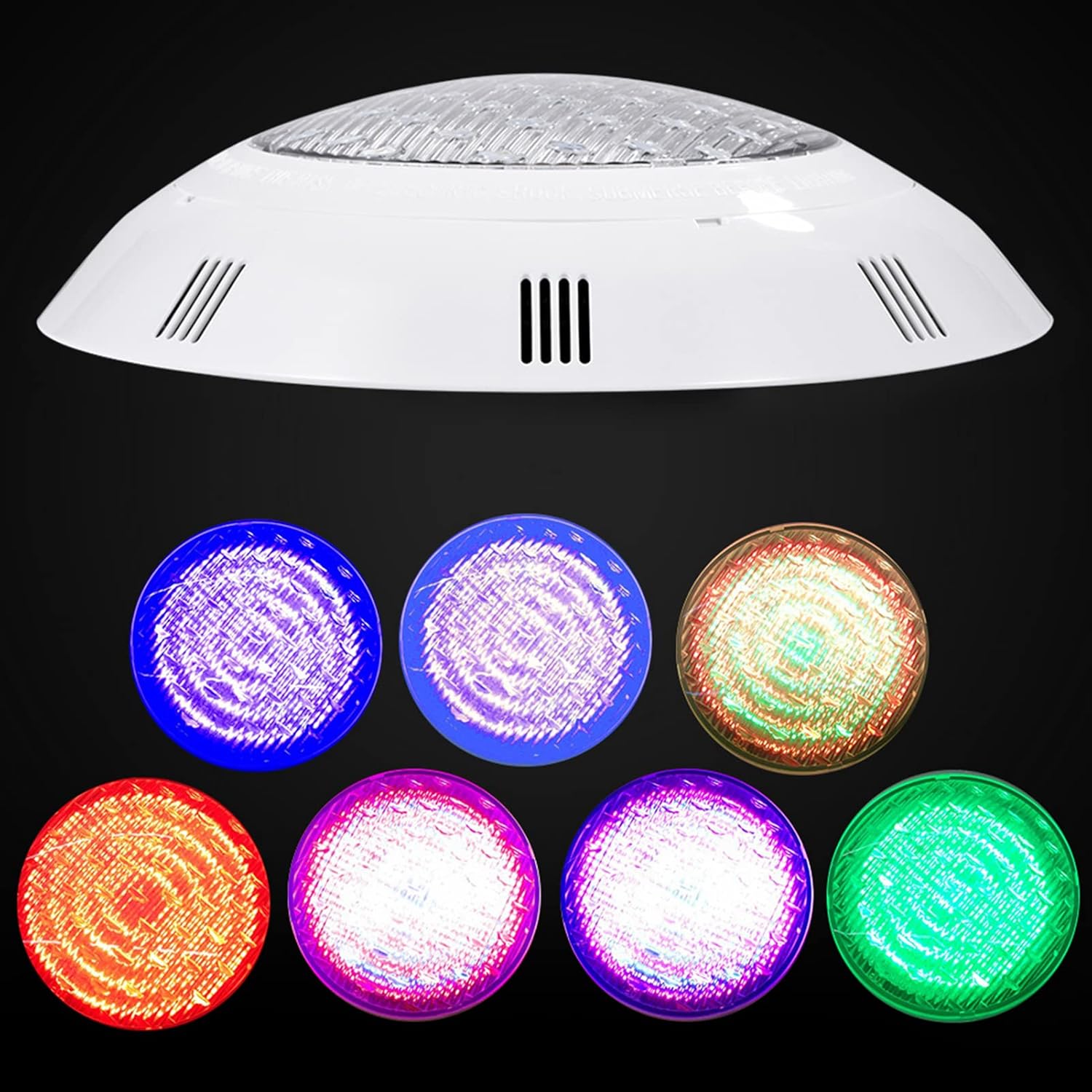 360 LED RGB Swimming Pool Light 12V Embedded Thickened Glass Bulb Underwater Lamp Swimming Pool Bright Light with Remote Control