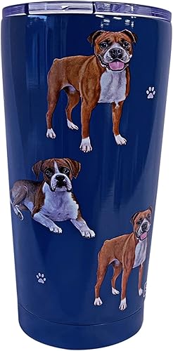 Miniatura 2 de E&S Imports, Inc Boxer SERENGETI - Vaso aislado al vacío de acero inoxidable de 16 onzas con tapa a prueba de derrames, impresión 3D, taza de viaje