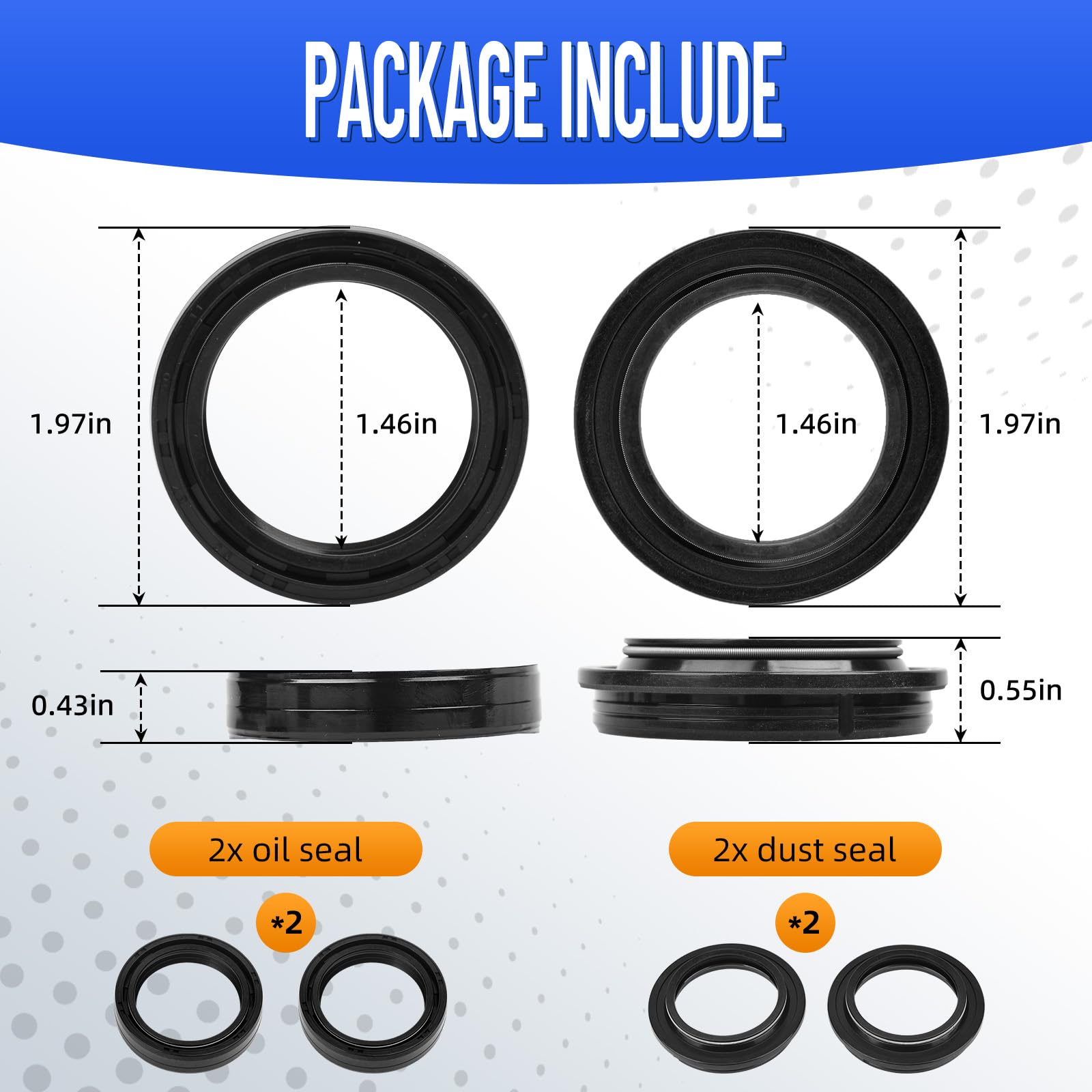 Juego De 2 Sellos De Aceite Para Horquilla Delantera Honda – Número OEM 91255-371-003 (fabricados En Italia)