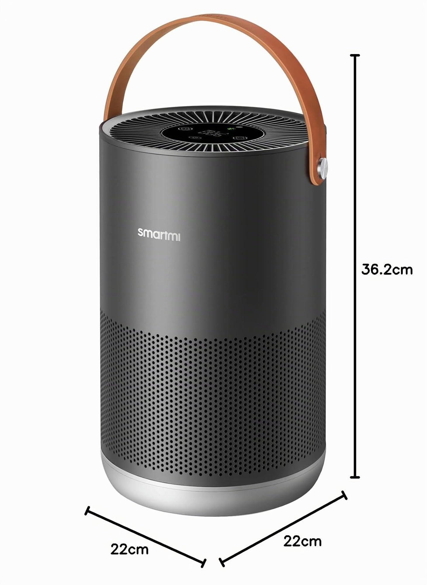 smartmi Purificadores de aire para el hogar, funciona con HomeKit Alexa, purificador de aire inteligente con mango, modo automático, 19 db, partículas de 0.08 µm capturadas, P1 gris oscuro