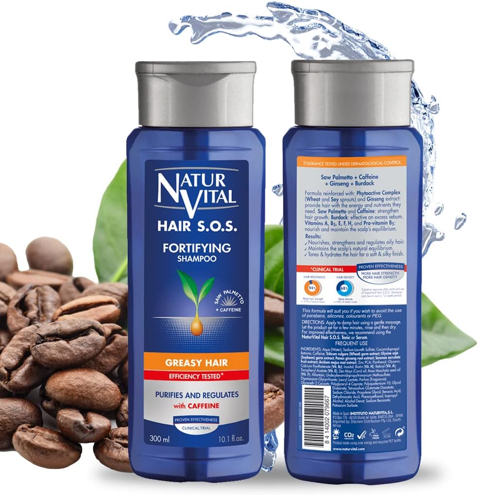 NaturVital Unisex Natural, Plant-based Hair SOS Revitalizing Shampoo for Greasy Hair Cruelty-Free & Paraben-Free