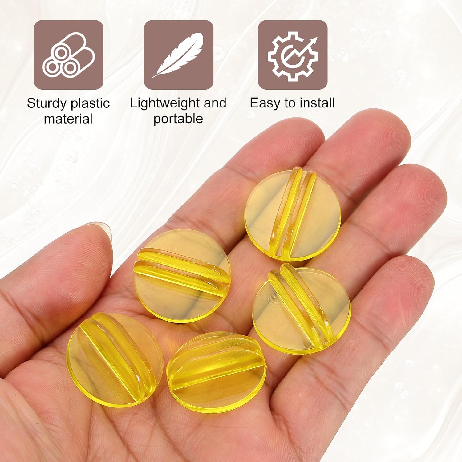 PATIKIL Mini Card Stands (2mm /0.08" Yellow) (25Pcs) Plastic Round Place