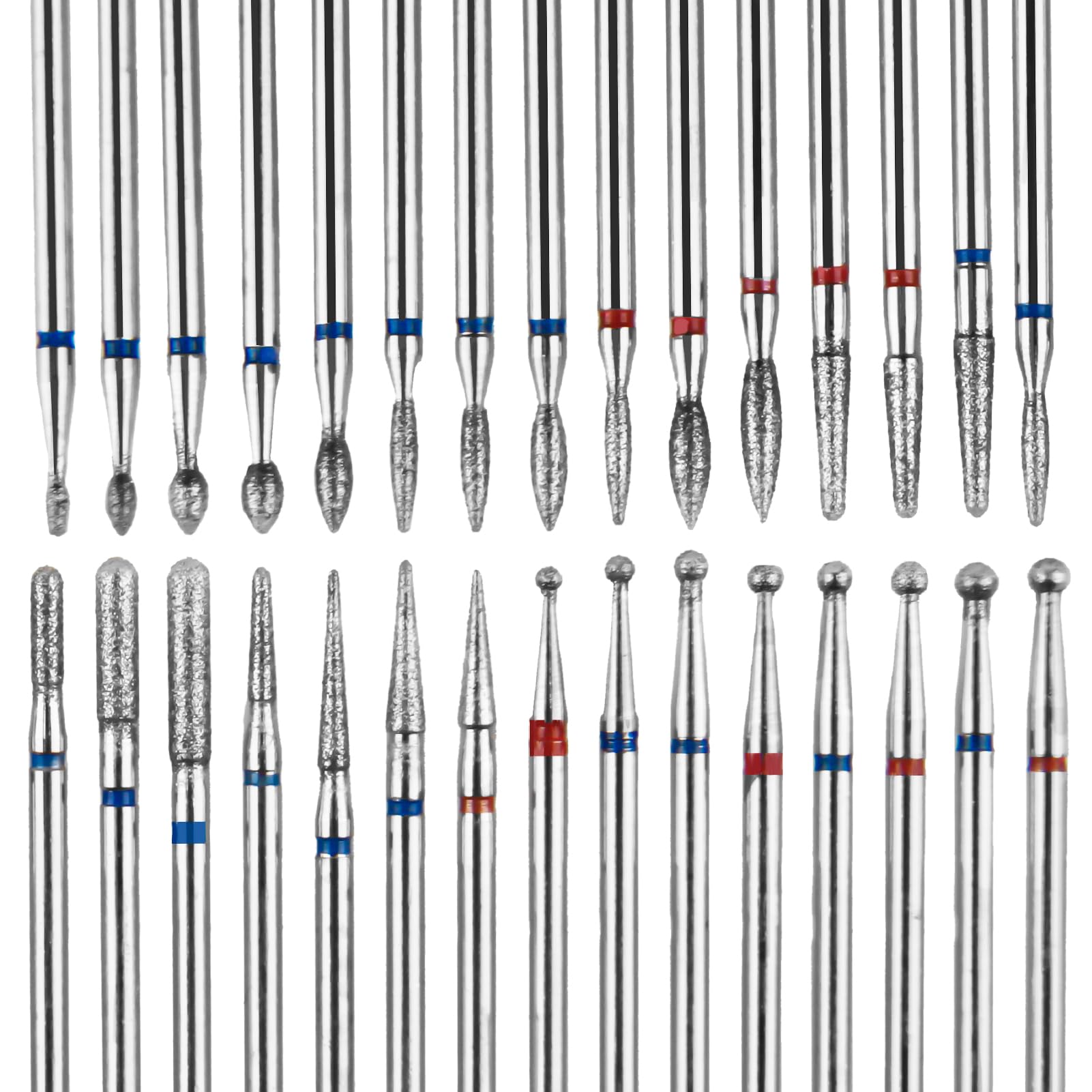 30 Piezas Fresas Pulidoras para Uñas de Acero al Tungsteno, Brocas para Manicura y Pedicura Eléctrica, Fresas para Torno Manicura, Accesorios Profesionales para Torno de Uñas