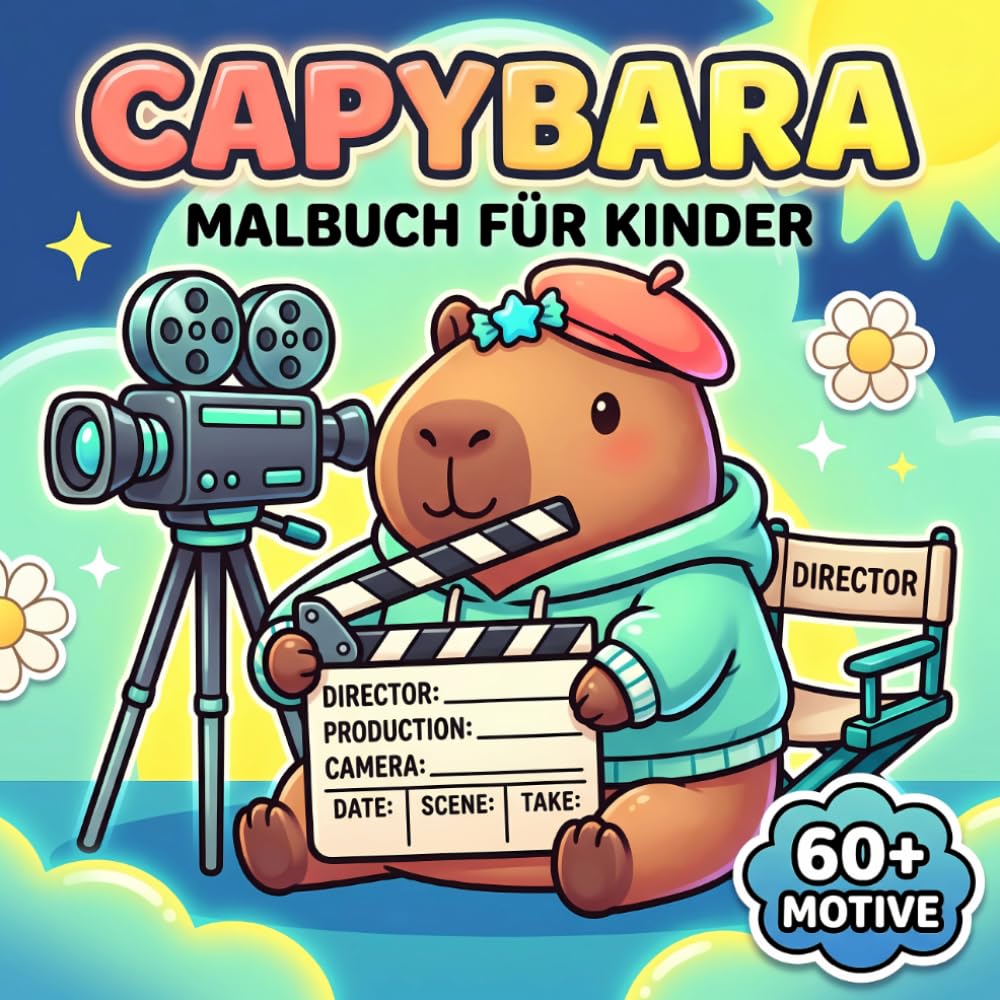 Capybara Malbuch: Perfektes Geschenk Für Kinder Und Teens Mit Niedlichen Illustrationen, Leichten Vorlagen Und Vielen Glücklichen Wohlfühlmomenten
