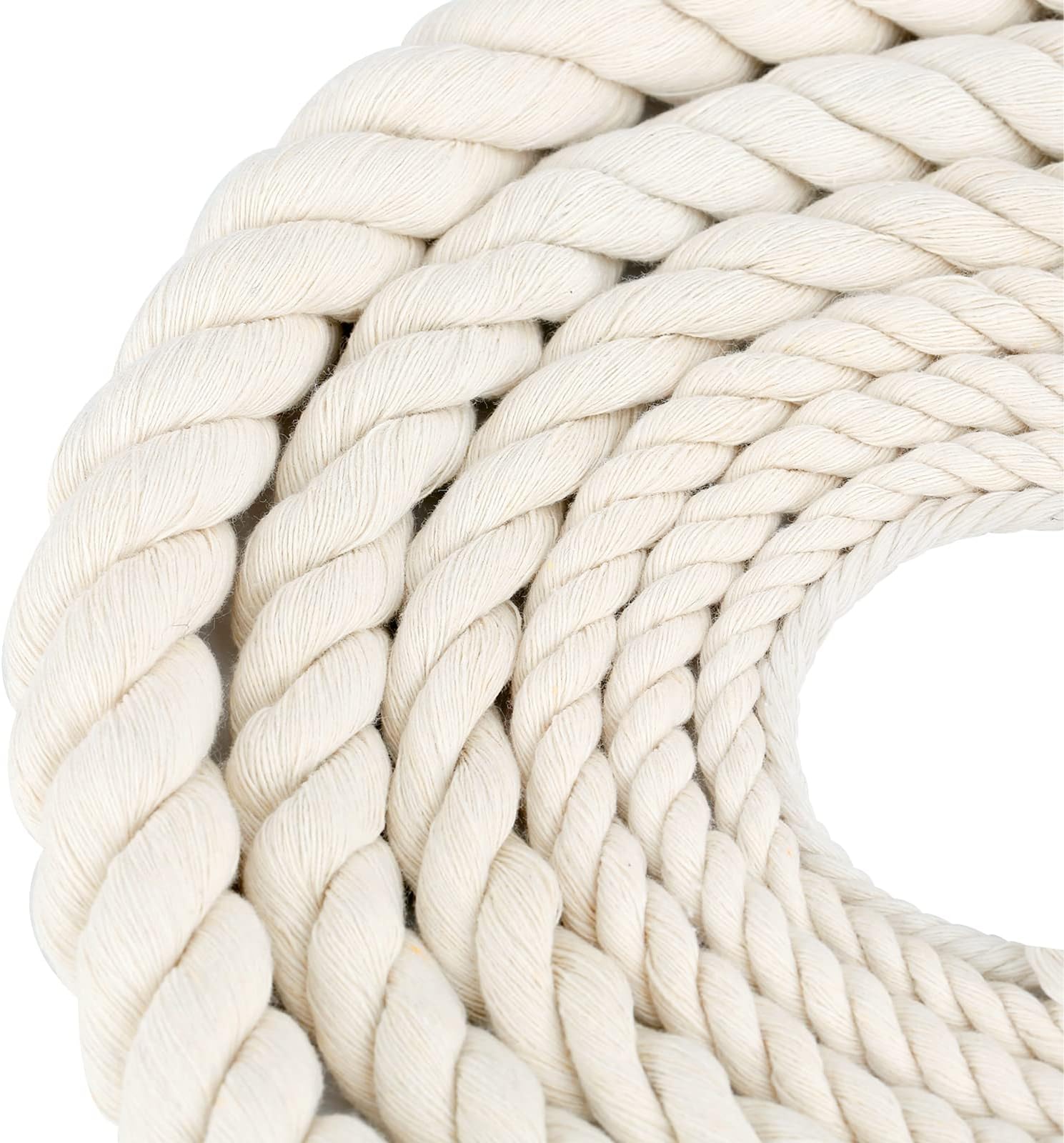 Cotton Rope Cord Cord 12 mm 5 m Rope Cotton Rope Cotton Cord Thick Rope Macrame Yarn Rainbow DIY Set Garden Balcony Home Decoration Rope Beige