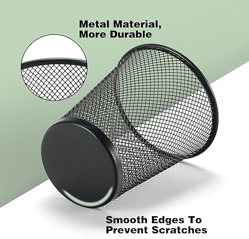 Miniatura 3 de Paquete de 12 soportes para bolígrafos, vaso de malla para bolígrafos, soportes de metal para lápices, organizador multifuncional para oficina,