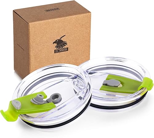 koodee Tapas de vaso de 20 onzas, se adaptan a YETI Rambler de 20 onzas, Old Style Rtic y más, paquete de 2 tapas a prueba de derrames, cubiertas