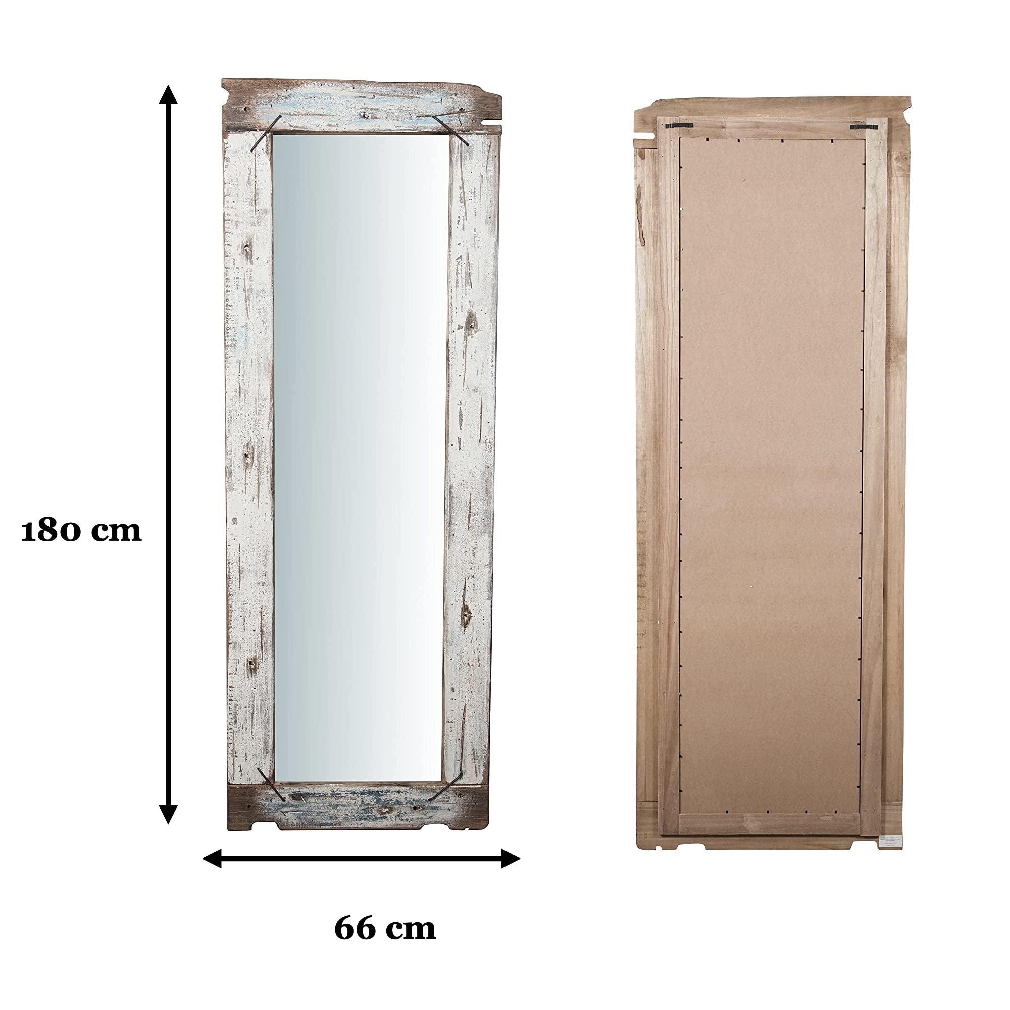 Biscottini Espejo Grande Pared Cuerpo Entero 180x3x66 cm Made in Italy | Espejo Pared Cuerpo Entero en Madera y de pie
