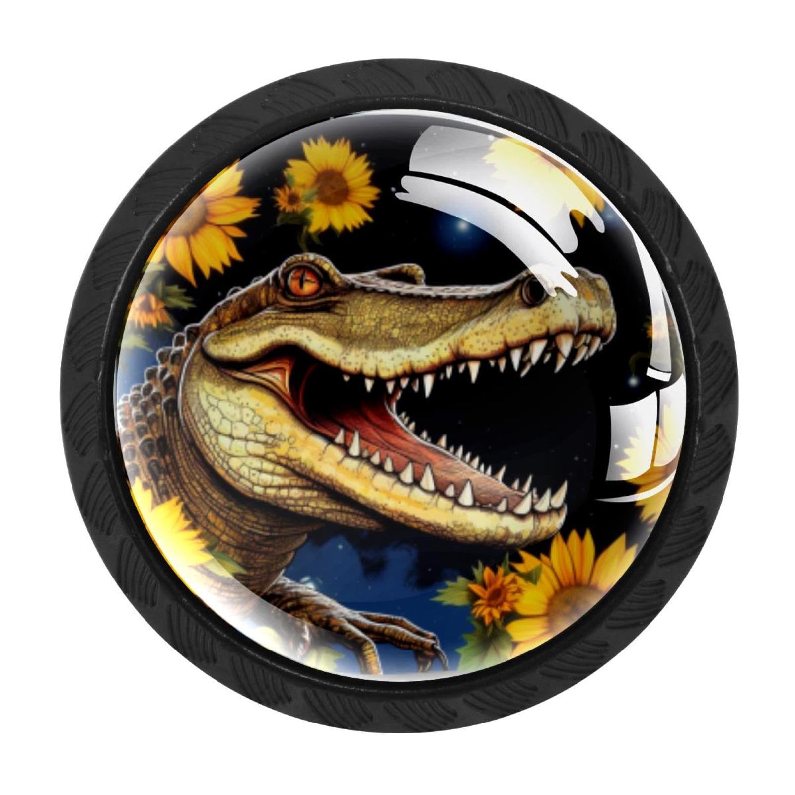 Chenzzzz Multicolored 15 4 Pieces Kitchen Cabinet Drawer Dresser Door Knobs Pulls Handles, Crocodile Starry Sunflower