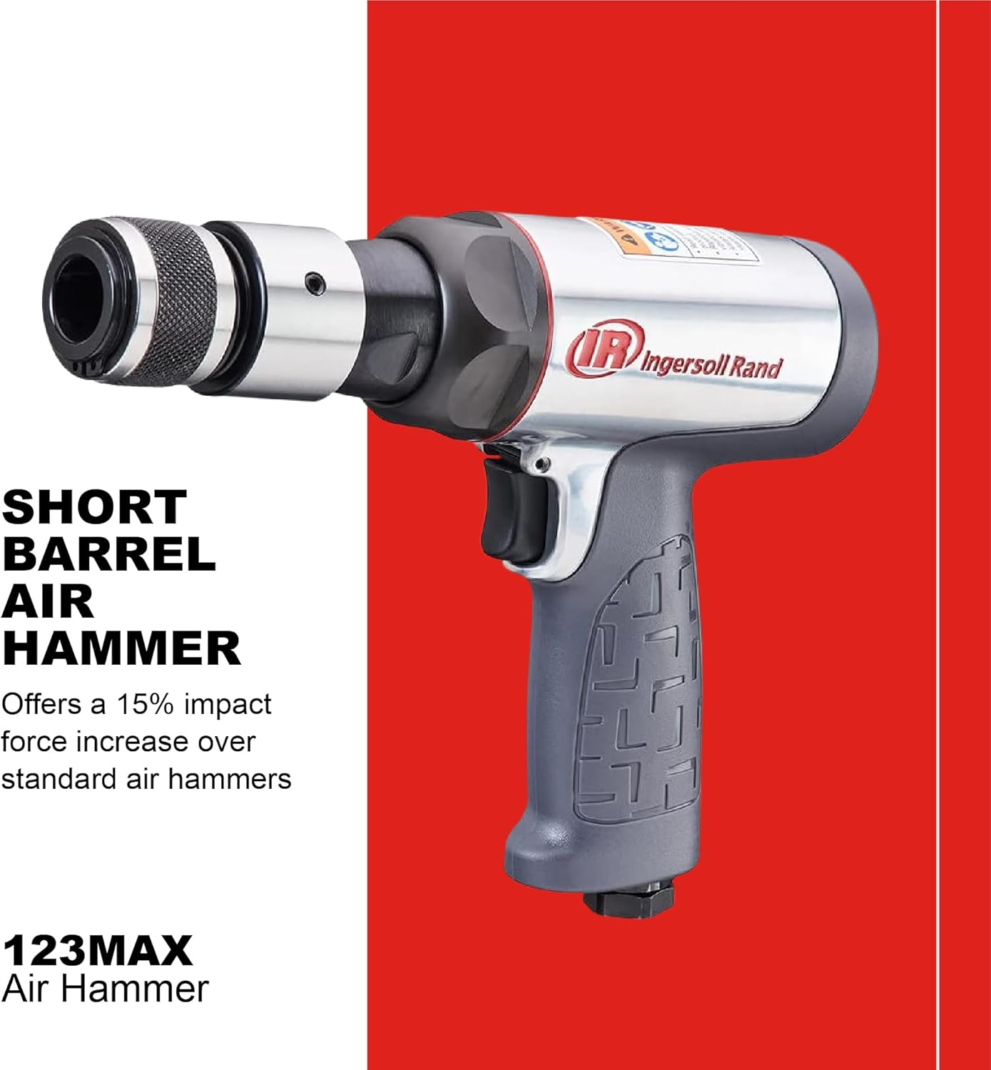 Ingersoll Rand 123MAX Vibration Reduced Air Hammer, 3,530 BPM, 2-5/8" Stroke, Round Shank