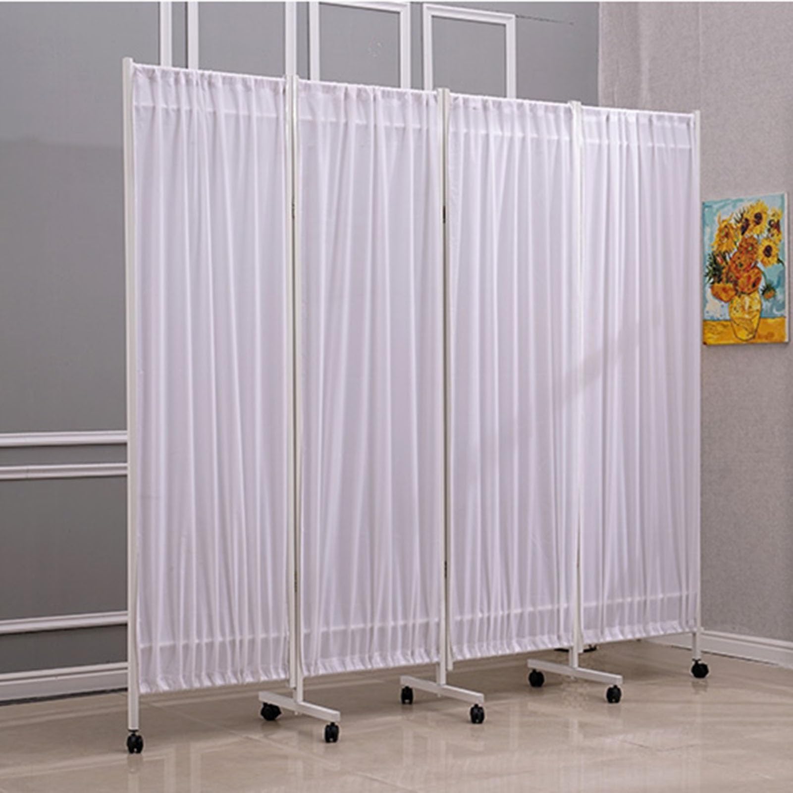 Paravent médical en acier inoxydable articulé pour intimité des patients