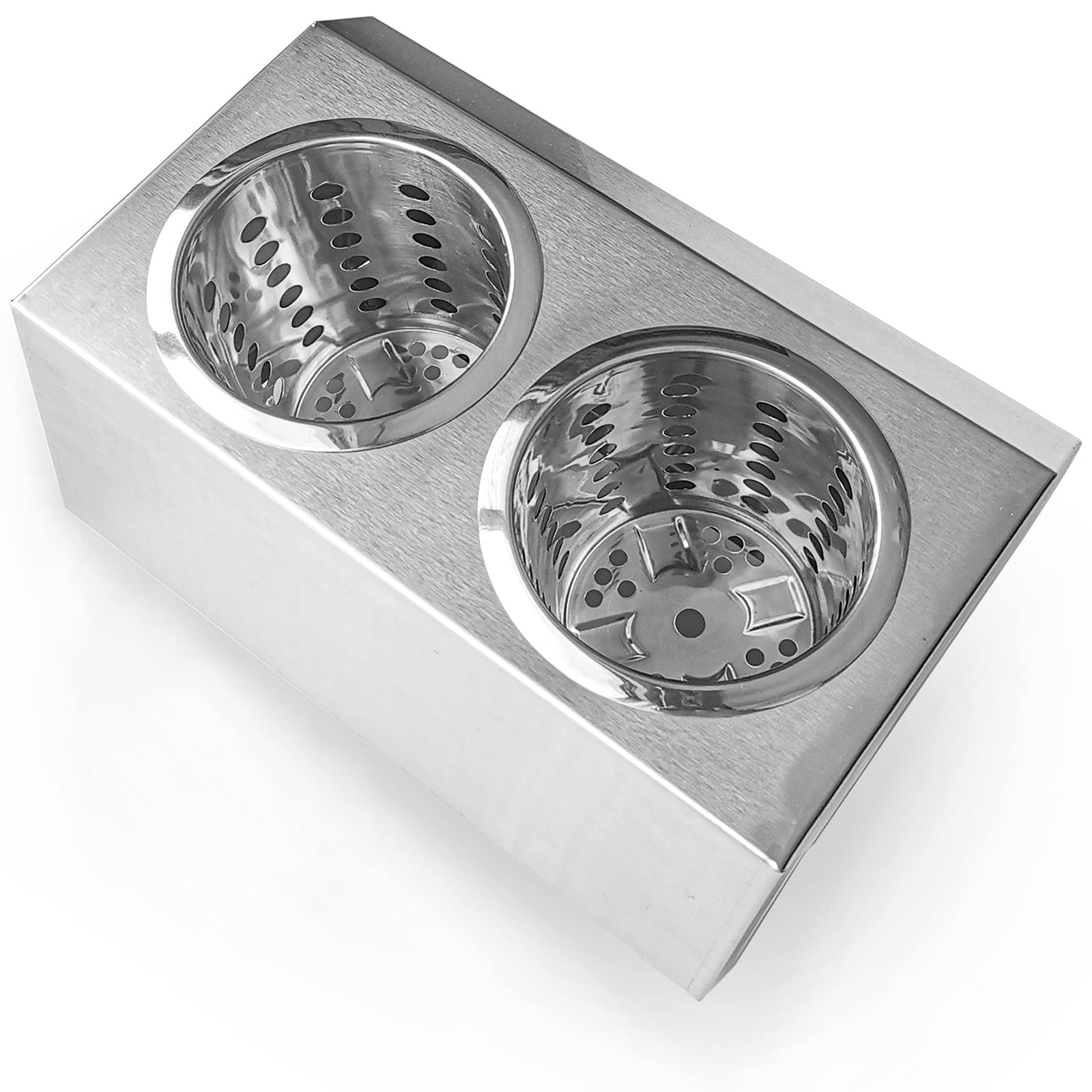 Organizador de cubiertos de acero inoxidable para cubiertos de acero inoxidable con 2 agujeros