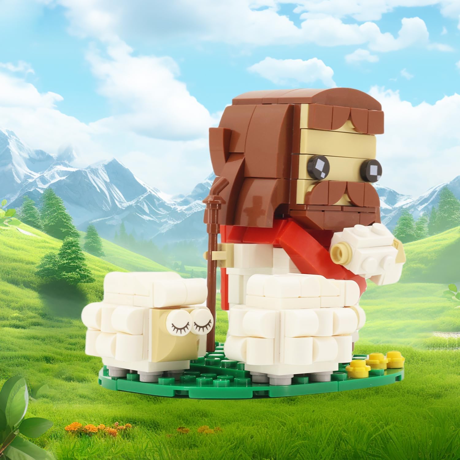 Jesus Building Blocks Set, Religious Creative Toys, Nativity and Bible Themed Toys, Bedroom and Living Room Decorations, Gifts for Christians and Catholics