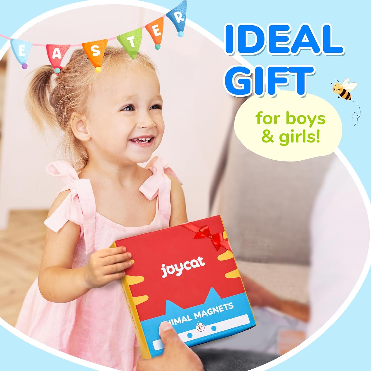 JoyCat Mystery Alphabet Box for Kids 52 PCS Letters Sorting Matching Game Activities +Color Sorting Sensory Toys, 10-Piece Wooden Magnetic Color Set for Toddlers