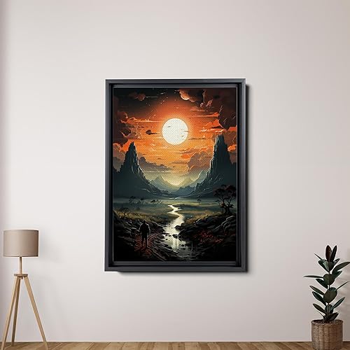 Miniatura 5 de Canvas Framed Canvas Wall Art Wood Panel, Night Riders, Two Cowboys Print, Night Scene Print, Cowboy Riding Horse Art, Nature Prints, Canvas, Wall
