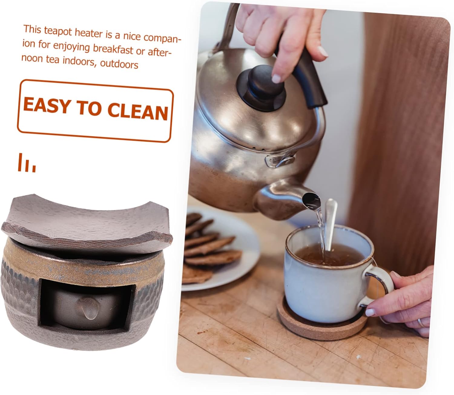 LIFKOME Tea Light Heater Mug Warmer Heated Mug Warmer for Breakfast or Afternoon Tea Lightweight and Portable
