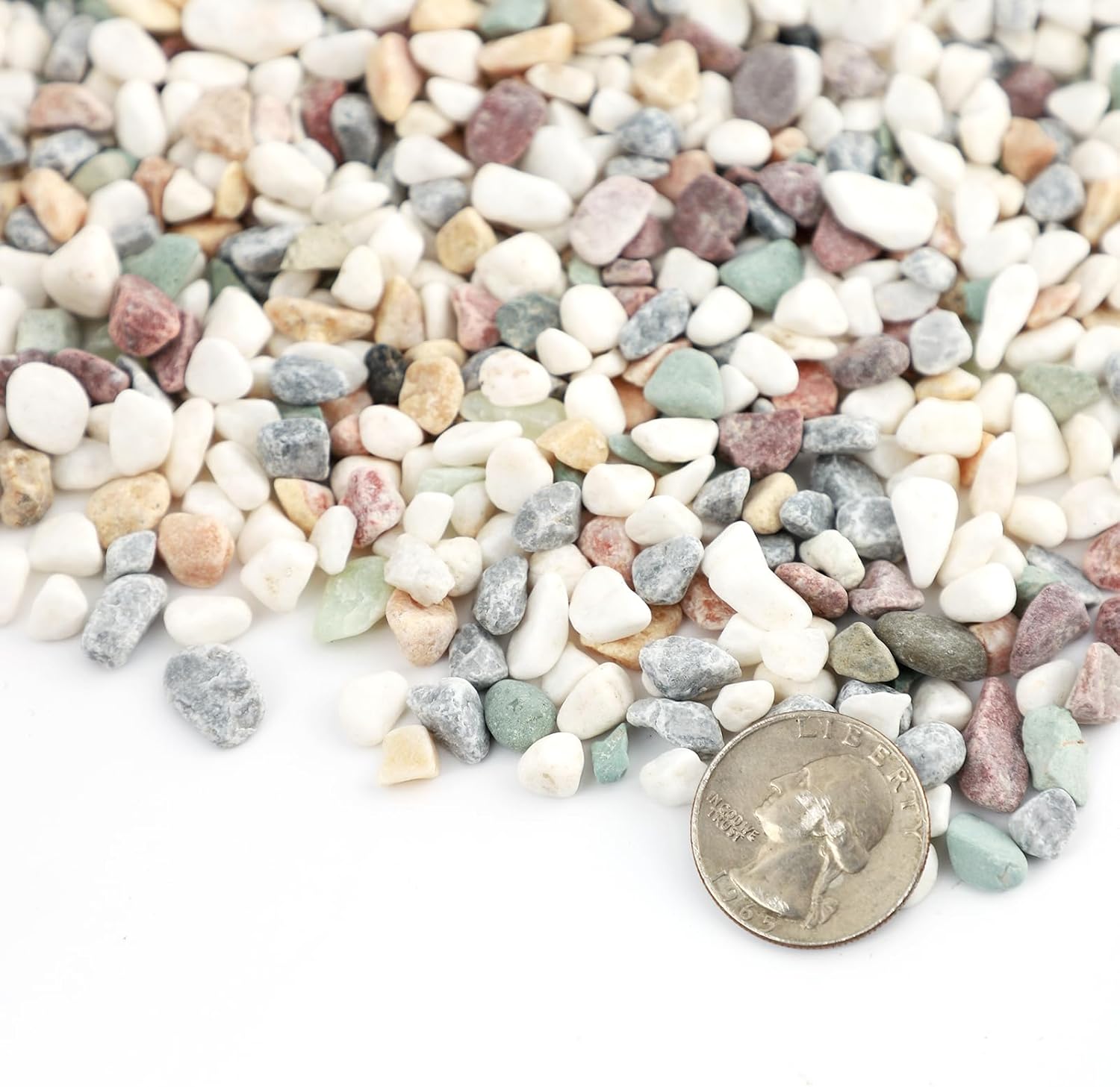 5LB River Rocks for Fish Tanks 1/8-3/8inch Aquarium Gravel Small Rocks for Plants Decorative Rocks Mixed Color Vase Fillers Rocks for Crafts Colorful Rocks