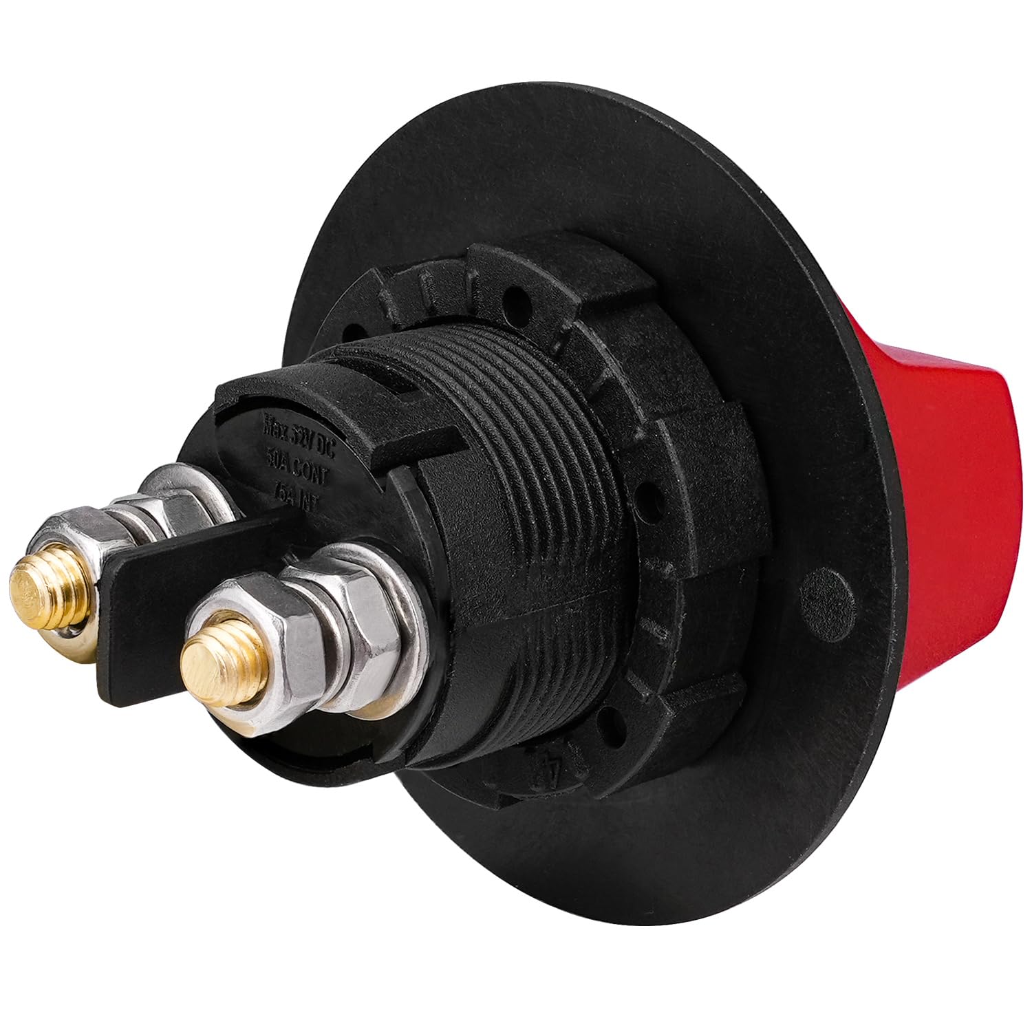 Mini Battery Switch Disconnect for Marine Boat Car Off-Road Vehicle Truck RV, 12-32V DC (Panel Mount-50A)