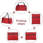 HOLYLUCK Foldable Travel Duffel Bag for Women & Men Luggage Great for Gym, Red, 30L, Travel Bag