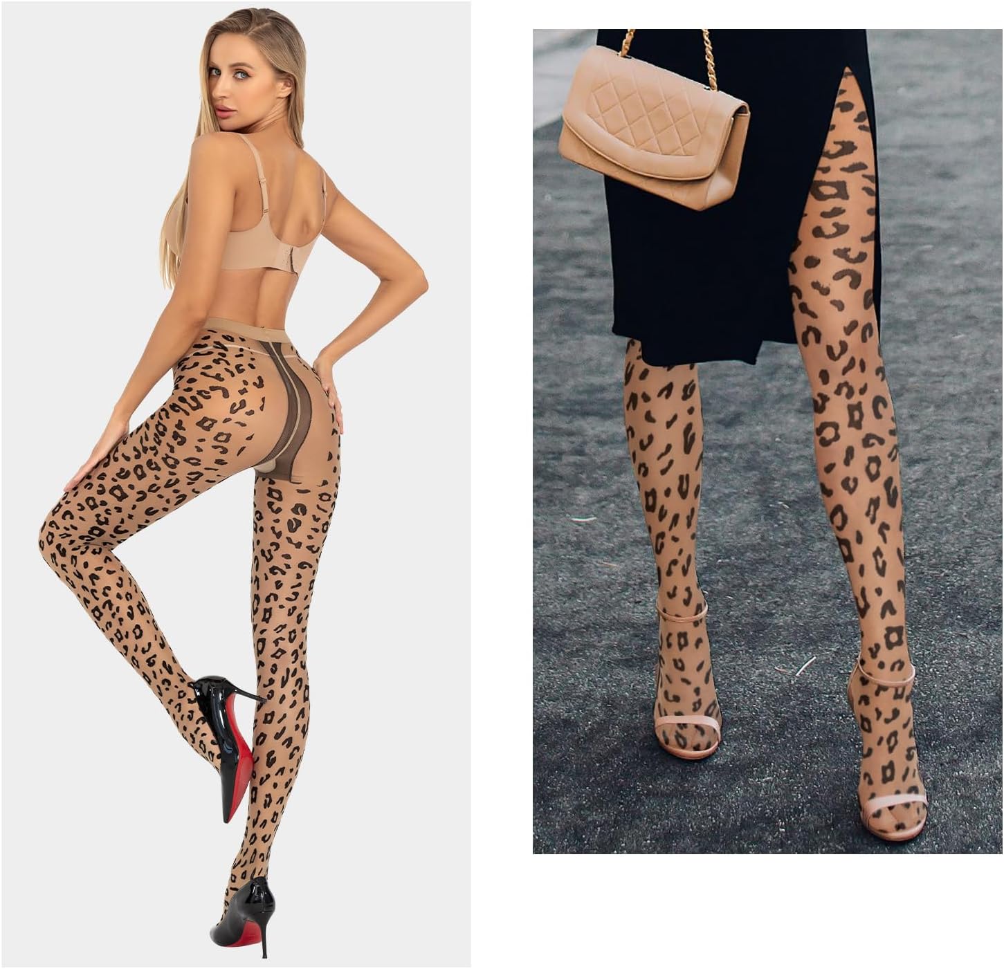 MANZI Patterned Tights Sheer Pantyhose for Women 20 Denier Stockings - Image 2