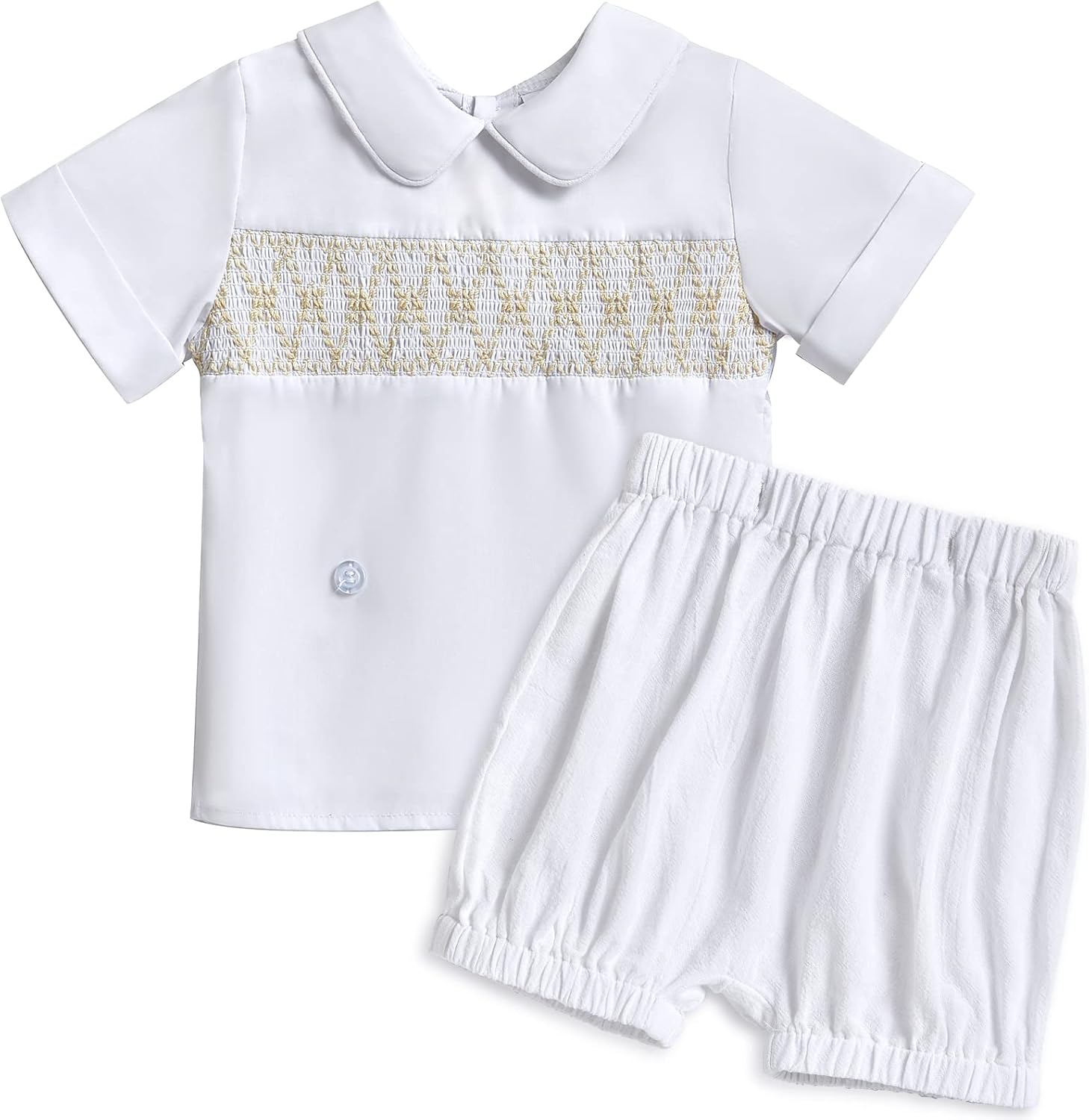 Two Piece White Linen Outfit For Baby Boy Buy Booulfi Boys' Linen