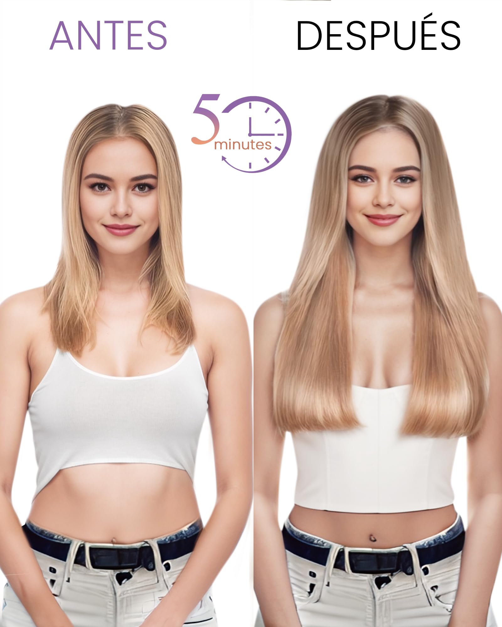 LaaVoo Extensiones de Clip de Pelo Natural Castano Oscuro 70g 5Piezas Extensiones Pelo Natural Humano Clip Marron Oscuro Cabello Recta Recta 30cm Liso #2