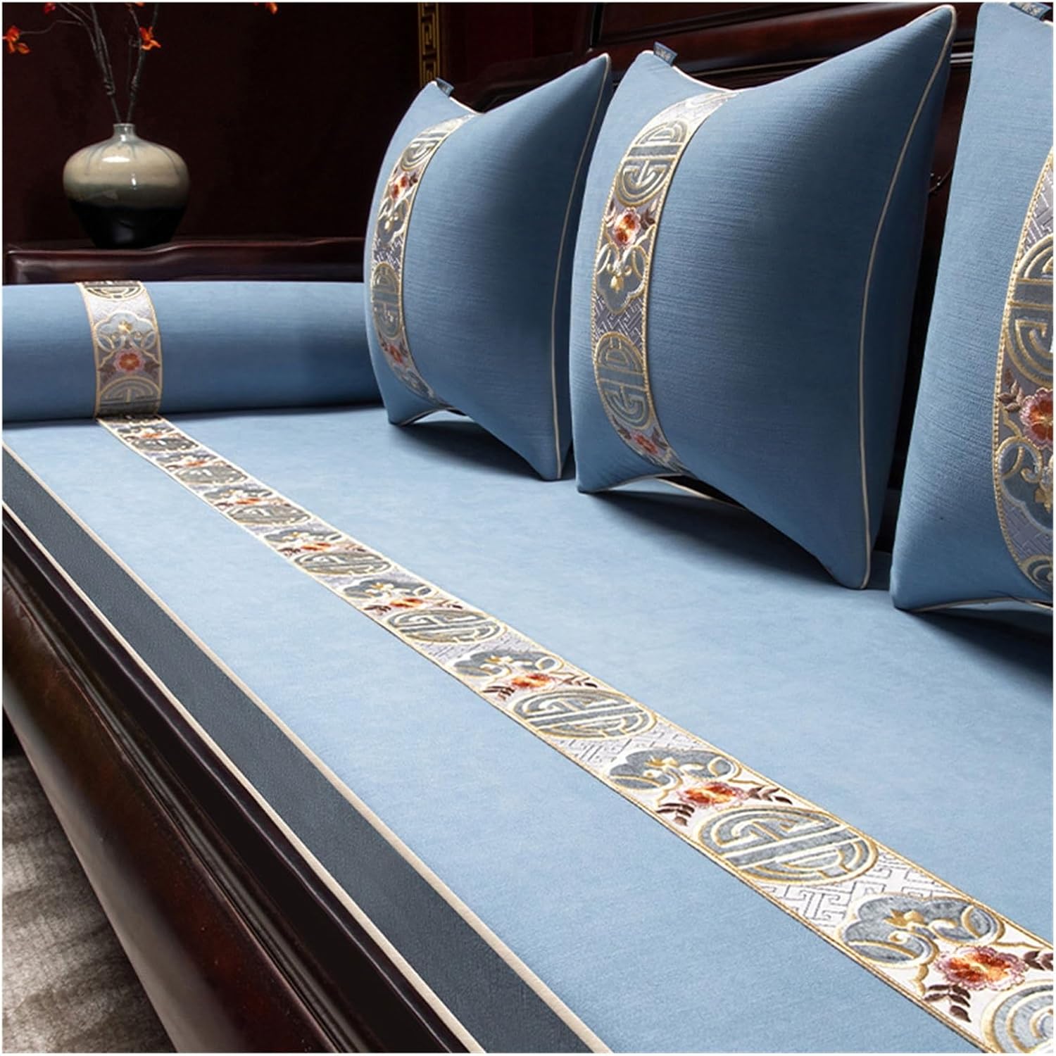 Chinese Sofa Cover Bed Cushion Cushion is Not Easy to Slip Cover Cloth Sofa Cushion Four Seasons Universal(50 * 155 * 5cm)