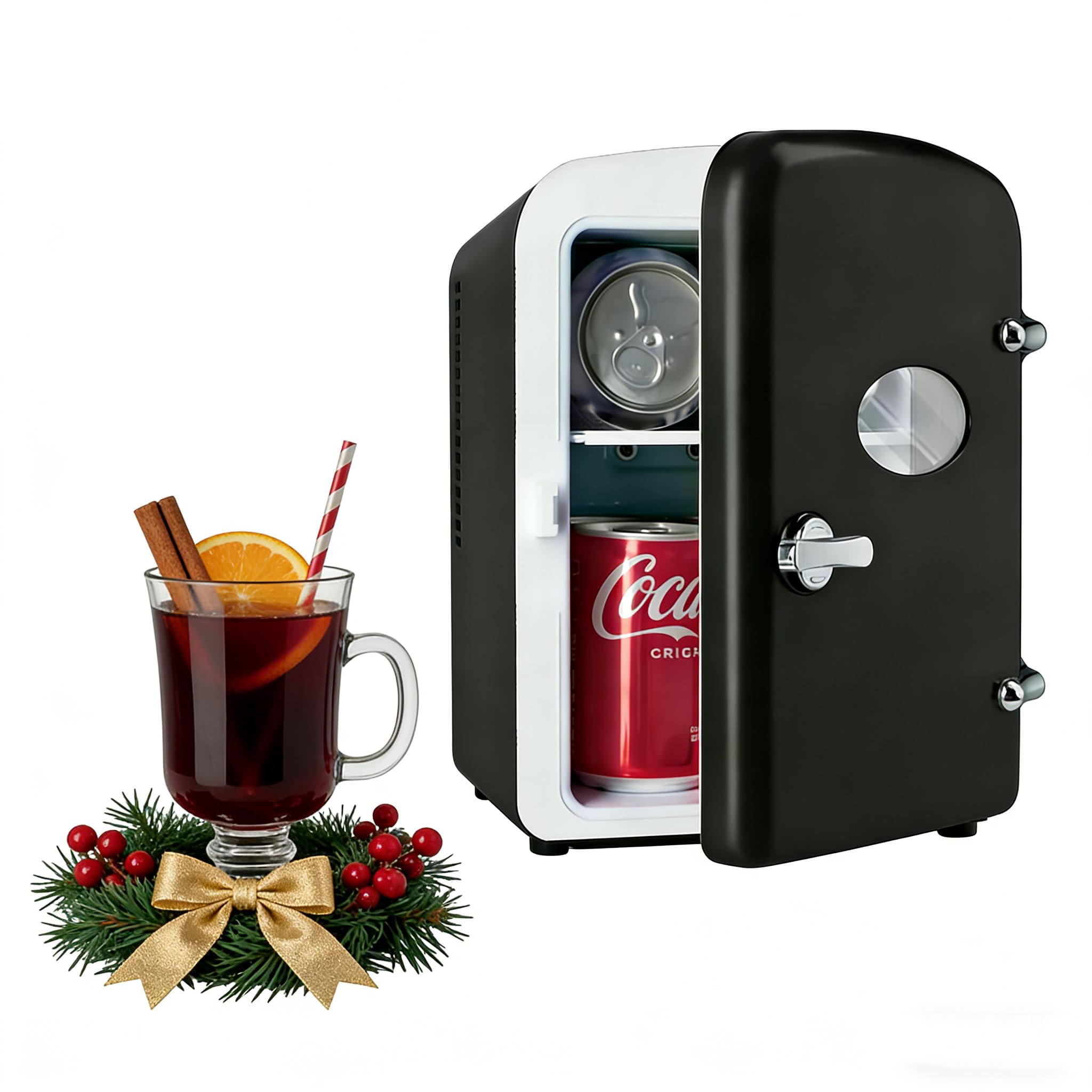 HealSmart HKFRIGMINI4OBWBLK-N 0.1 cu ft Beverage Cooler Black