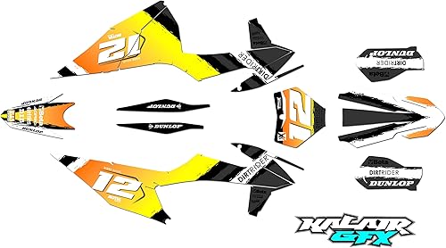 Miniatura 8 de Kalair GFX Graphics Kit for KTM Motocross 4-stroke 250 SX-F, 350 SX-F and 450 SX-F years 2019, 2020, 2021 and 2022 Shear Series Red 21 Mil -