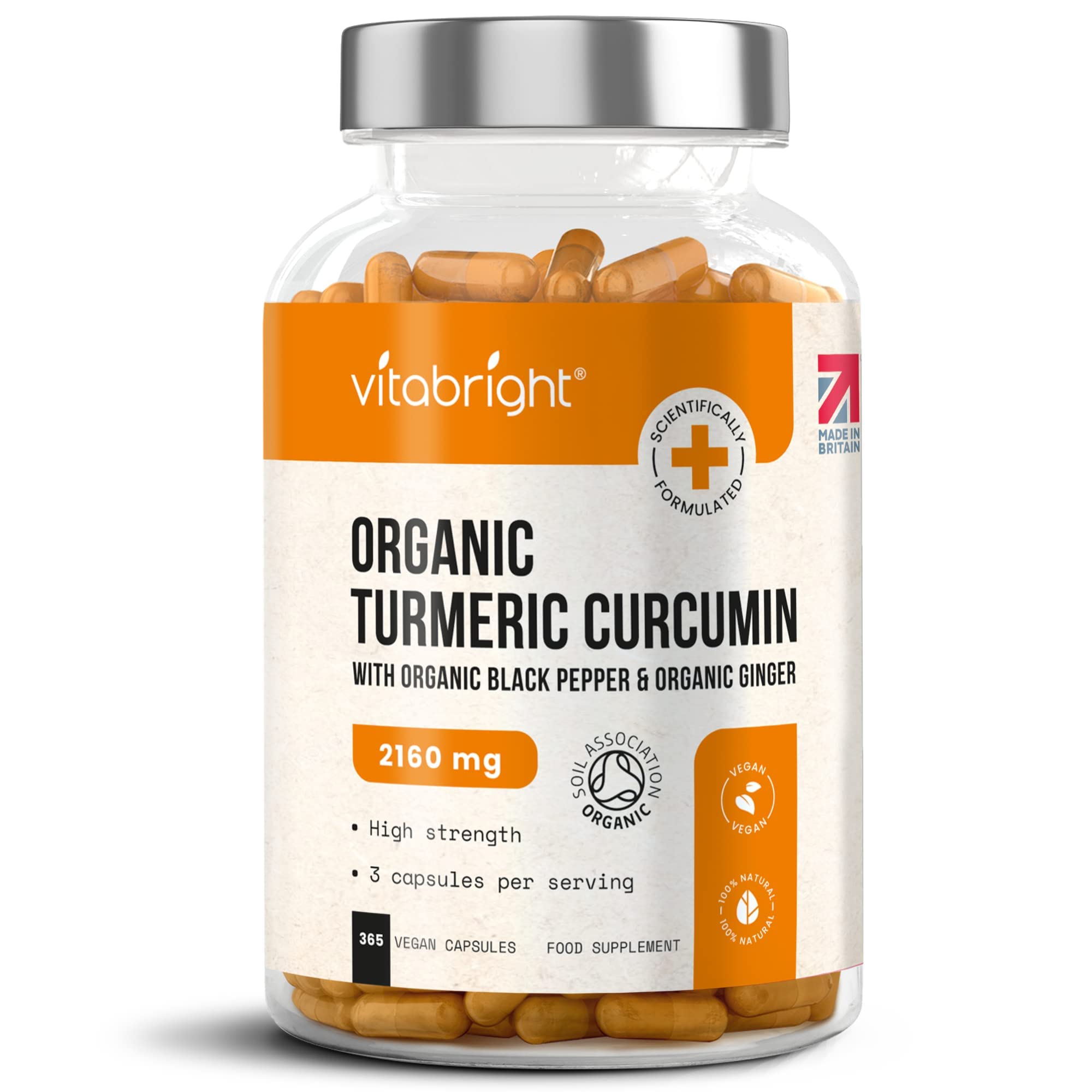 Buy Organic Turmeric Curcumin 365 Vegan Capsules High Strength