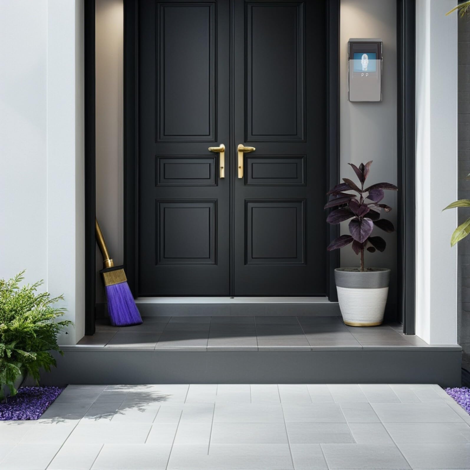 WOONEKY Copertura Antipioggia per Tastiera Accesso con Protezione e Anti-uv per Riconoscimento Facciale Custodia Trasparente per Campanello Esterno Adatta Vari Modelli Nero