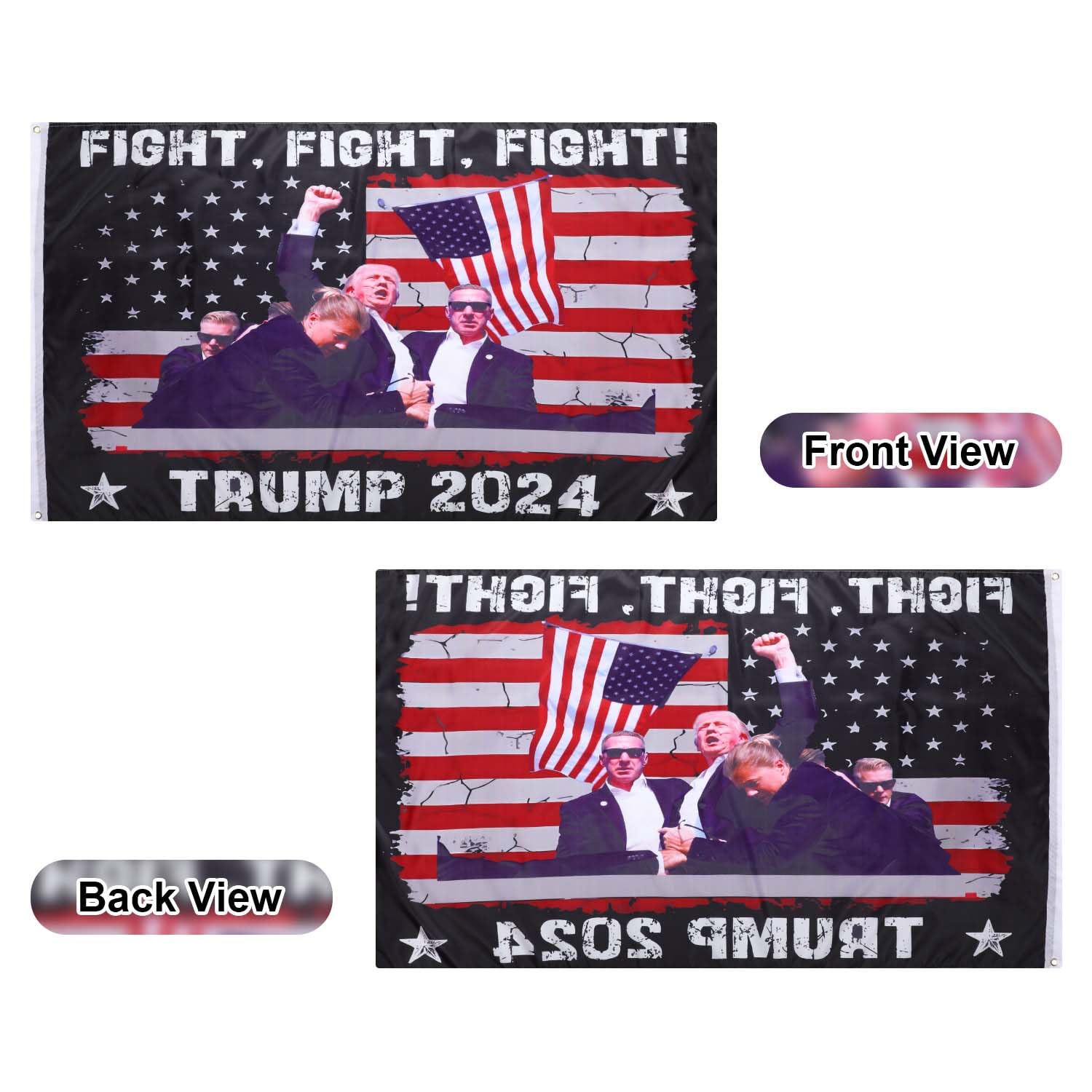 Trump 2024 Flagge, 90x152 Cm, Mit Messingösen – Für Garten, Zimmer, Auto, Aus Reißfestem Material (Rot)