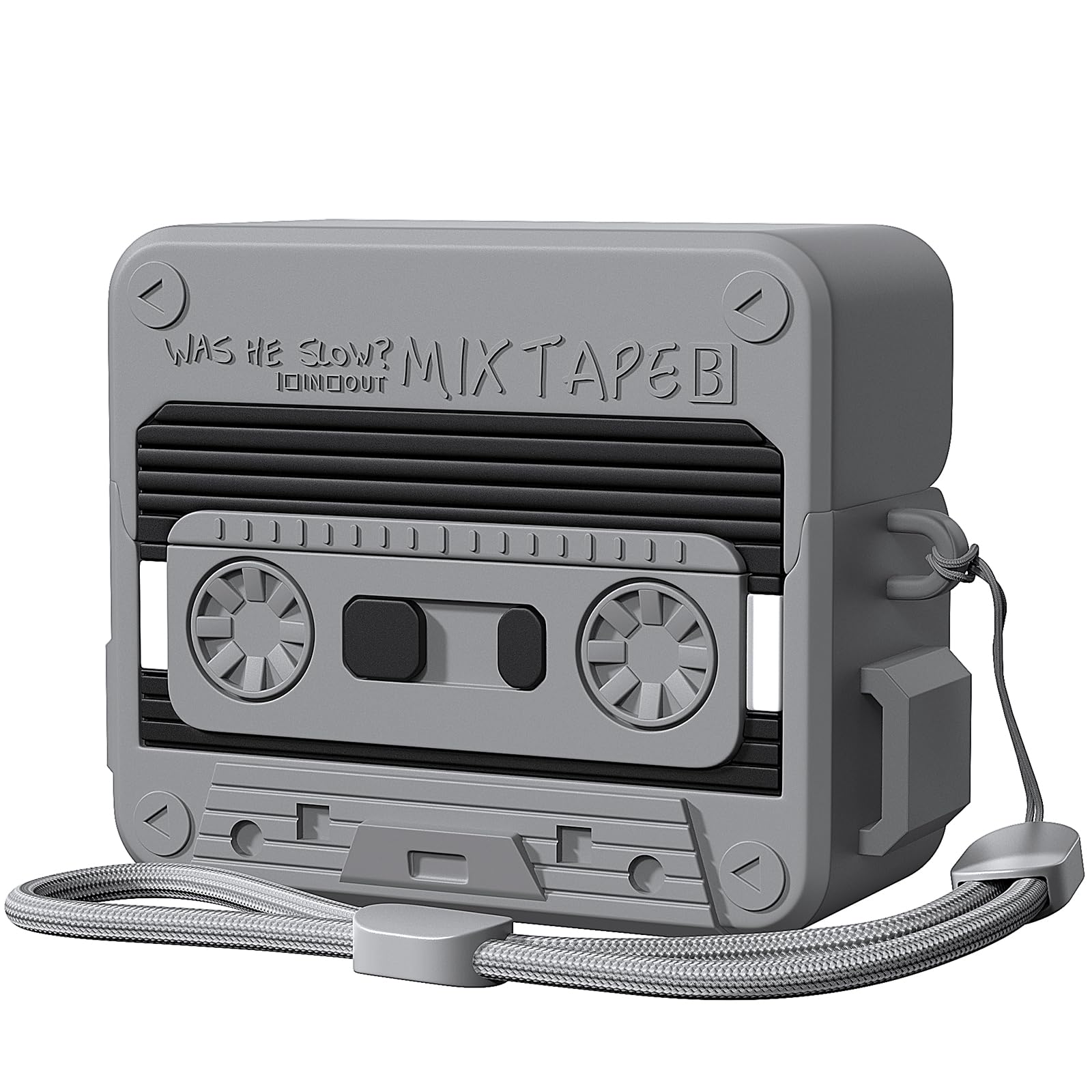 KOREDA Compatible with Samsung Galaxy Buds 3 Case & Galaxy Buds 3 Pro Case, Cute Cassette Tape Design Soft Silicone Protective Cover with Lanyard for