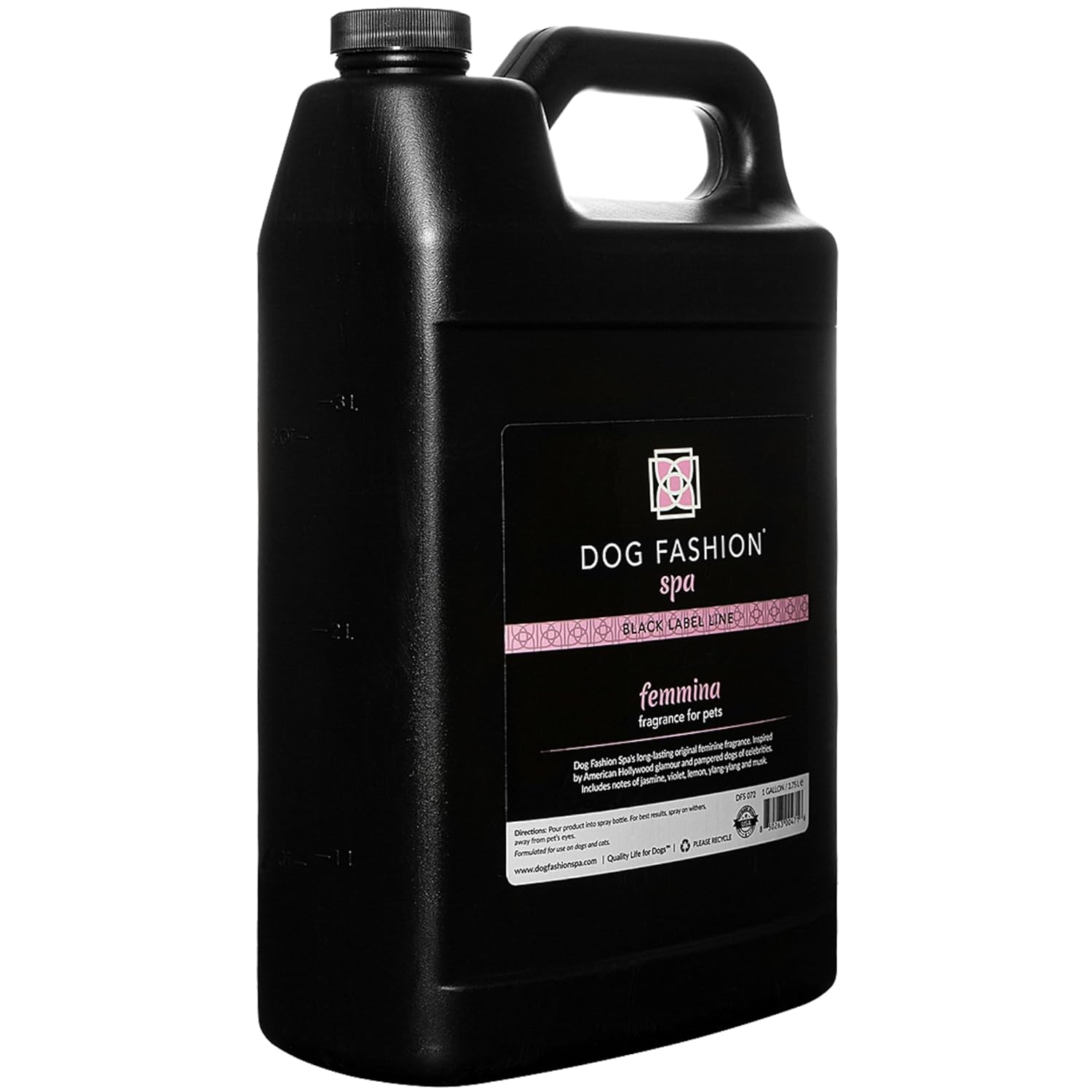 Dog Fashion Spa Femmina Dog Fragrance Spray, Professional Pet Perfume for Dogs and Cats with Jasmine Violet Lemon Ylang-Ylang Musk, Grooming Finishing Spray for Dog Salons, Made in the USA, 1 Gallon