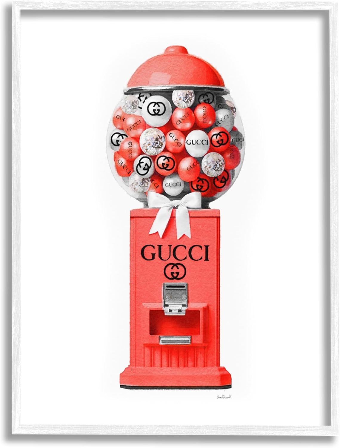 Stupell Industries Red Glam Candy Machine Framed Giclee Art by Amanda Greenwood