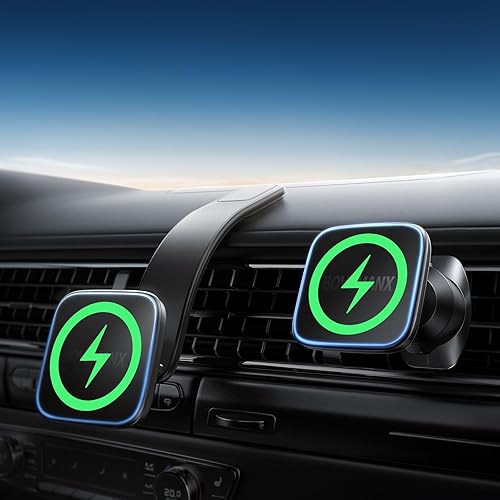 Miniatura 6 de Bovemanx Cargador de coche Magsafe de 15 W, cargador de coche inalámbrico para iPhone 15 14 13 12 Pro Plus Max, aleación de titanio de memoria