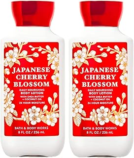 Bath & Body Works Japanese Cherry Blossom Signature Collection Body Lotion 8 fl oz (236 ml) - New Formula (2 Pack)