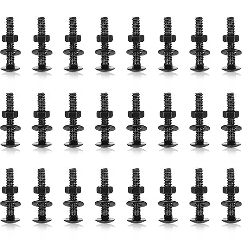 Zonon 25 Juegos de Pernos de Carruaje y Tuercas de Acero Inoxidable de 1/4-20 x 1-1/2 pulgadas, Cabeza Redonda Cuello Cuadrado, Pernos de Carruaje y