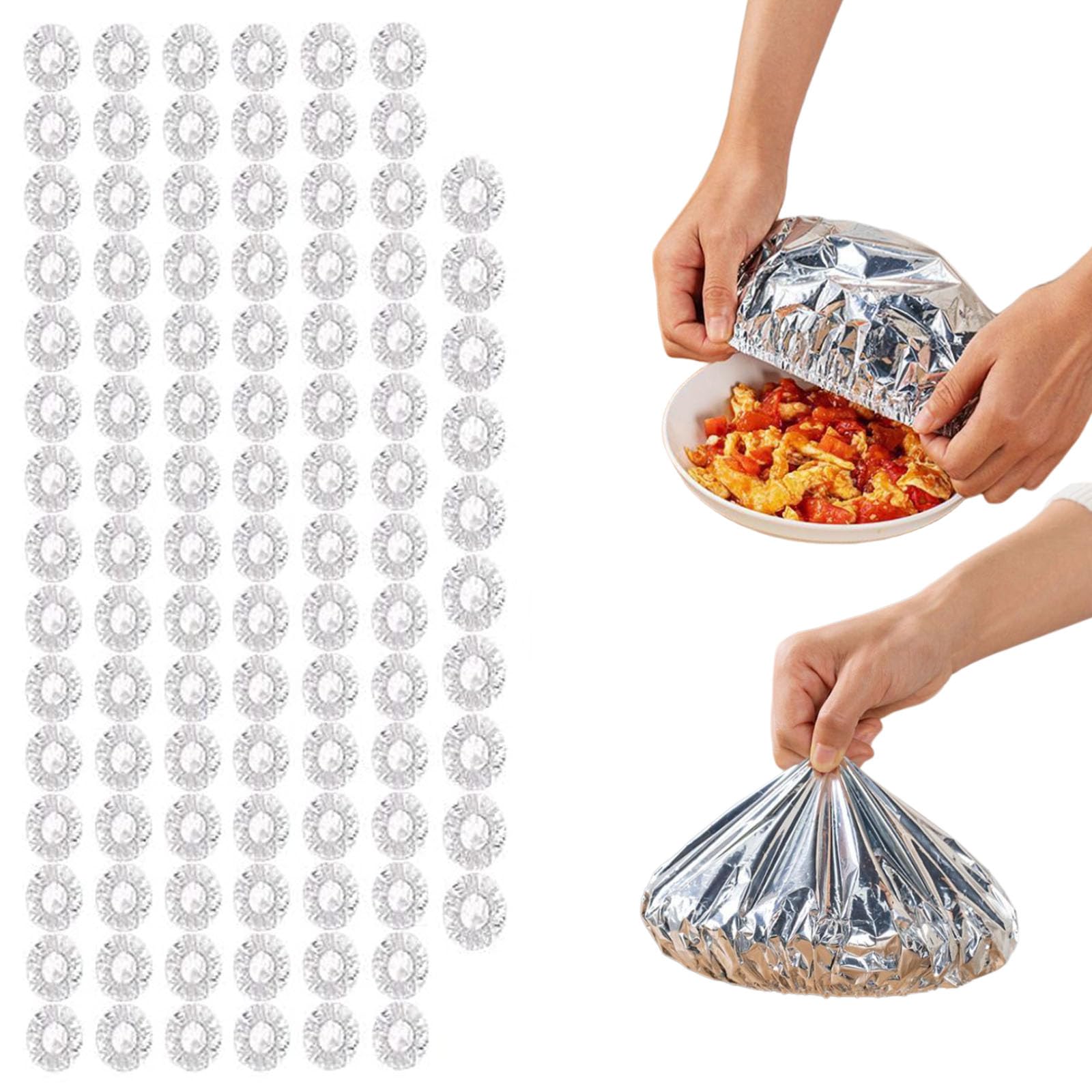 Aluminum Foil Food Cover, Reusable Elastic Heat Retaining Cover (100pcs)
