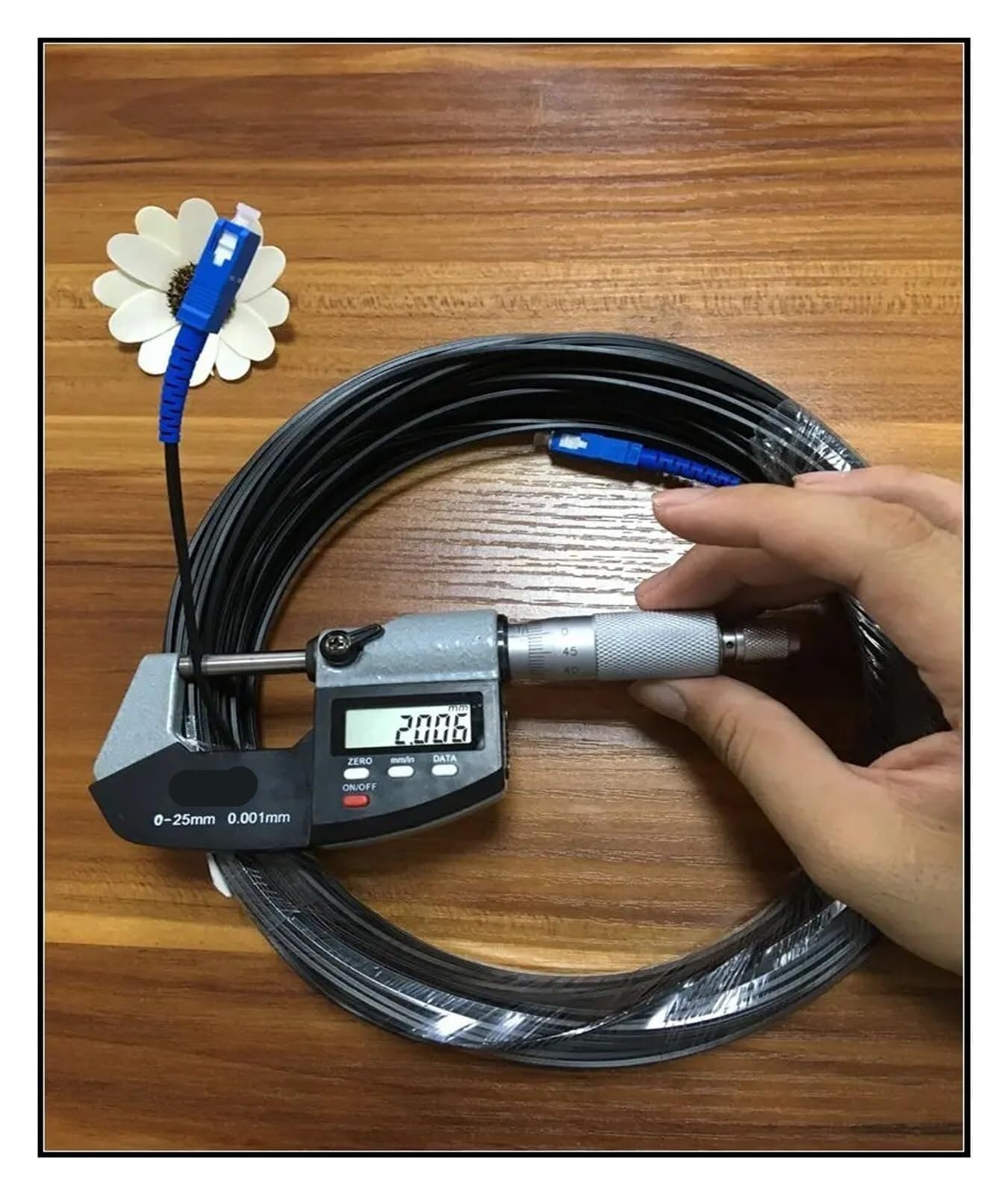 Câble fibre optique monomode for installation intérieure - 1 conducteur, connecteurs SC UPC et LC UPC, longueur 400 m/450 m, cordon simplex(White,SC UPC 450m)
