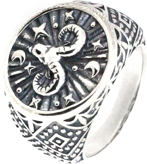 Vintage Style Sterling Silver Aries Zodiac Signet Ring