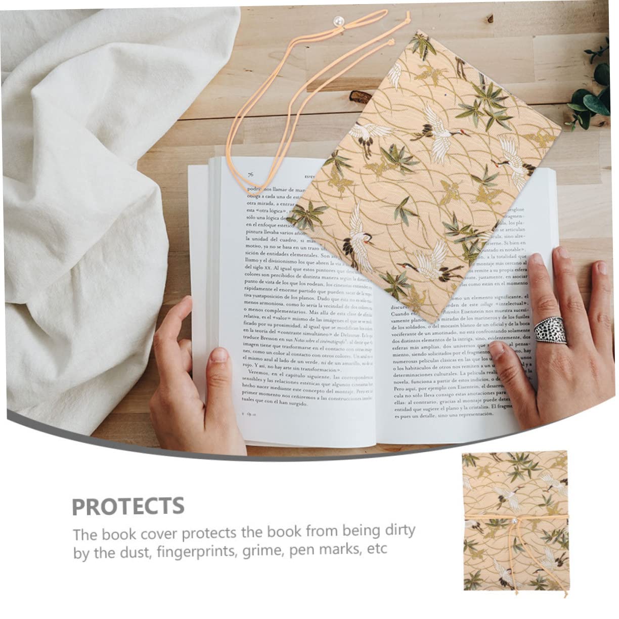 4pezzi Per Regolabile Design Foderina Protettiva Per Quaderni Scolastico e Personale Colore Beige Gru