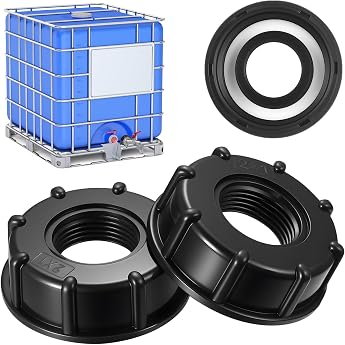 IBC Adapter 1 Inch Internal Thread Adapter Cap Lid Outlet Tap IBC Tank Lid Container S60 x 6 Accessories Cap for 1000 L Water Tank 1 Inch Black