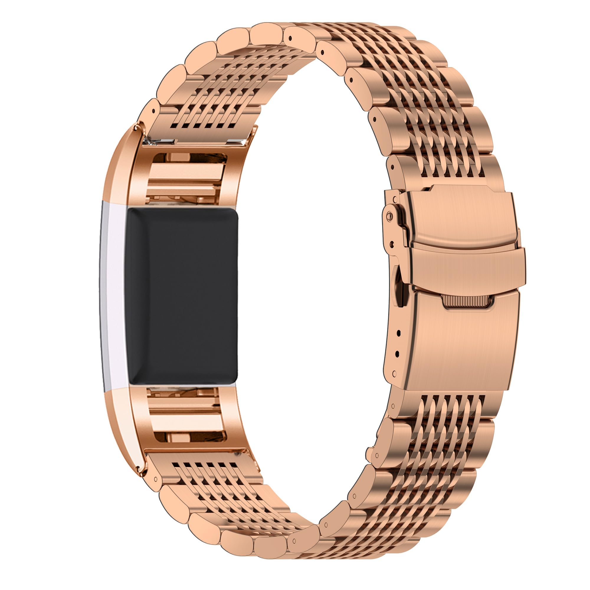 Bracelet métallique compatible avec Fitbit Charge 2/Charge 2HR, bracelet de remplacement en acier inoxydable pour montre connectée