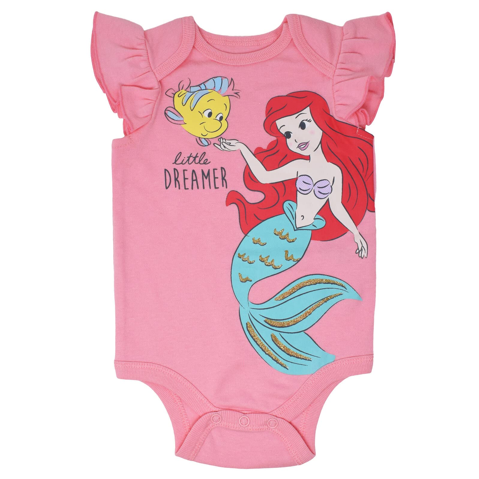 Disney Princesa Ariel Belle Cenicienta Blancanieves Aurora – Juego de 5 bodies de manga corta