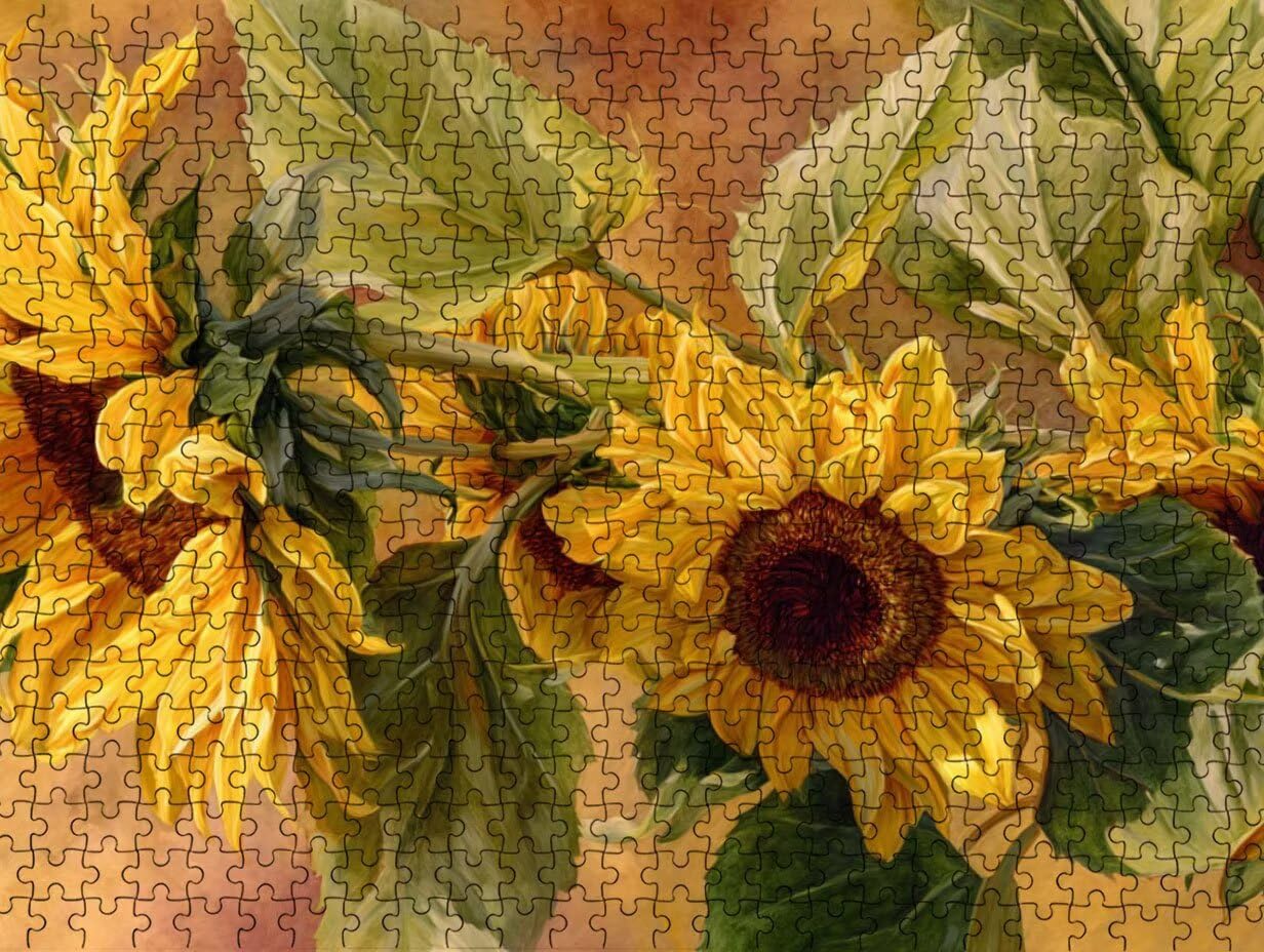 Słonecznik żółty, puzzle 5000 elementów dla dorosłych, drewniana układanka