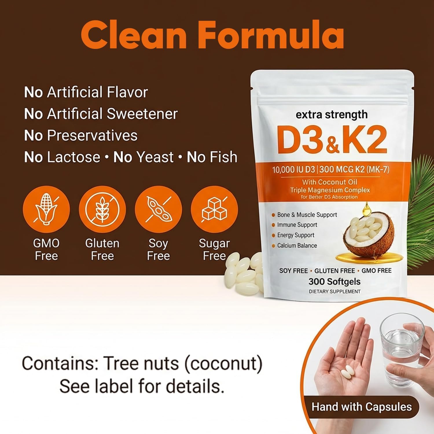 IRMI Vitamin D3 K2 Magnesium Complex, Extra Strength D3 & K2 with Triple Magnesium Softgels, D3 K2 Vitamin 10000 IU Softgels — Amazon image 6