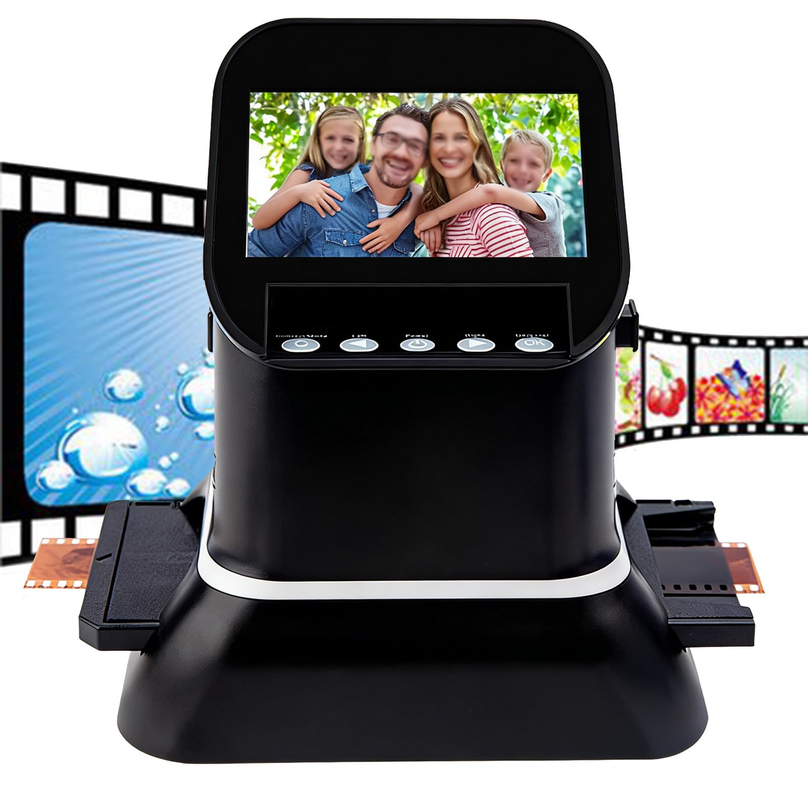 Digital Film Scanner, 120 High Resolution, Supports 5 Sizes of 120 Film, 1080p LCD Screen, Negative Converter Can Convert 35mm, 135, 126, 127 Negatives and Slides to Digital JPEG-image-6