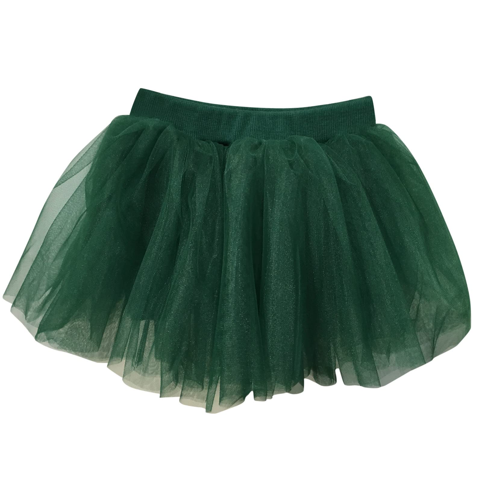 Girls Layered Tutu Tulle Skirt Baby Toddler Girls Elastic Waist Tutu Skirts Princess Skirt Carnival (Green, 6-12 Months)