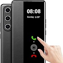 Case for Samsung Galaxy S25 Ultra Flip Clear View Cover Case for Samsung S25 Ultra Full Body Shockproof Flip Case Soft Silicone 360 Full Body Shockproof Cover 5G (Black)